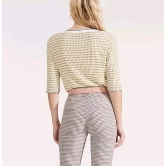 Veronica Beard Dany Ribbed Intarsia Scoop Neck Sweater Size Large As Seen on TV - Picture 4 of 9